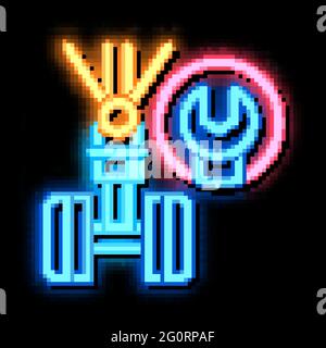 Chassis Wrench neon glow icon illustration Stock Vector