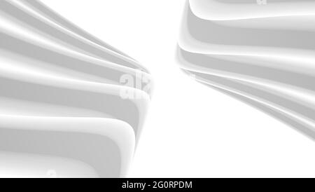 Abstract background with 3d white monochrome close up shapes Stock Vector