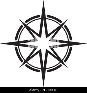 Compass icon logo design vector template Stock Vector