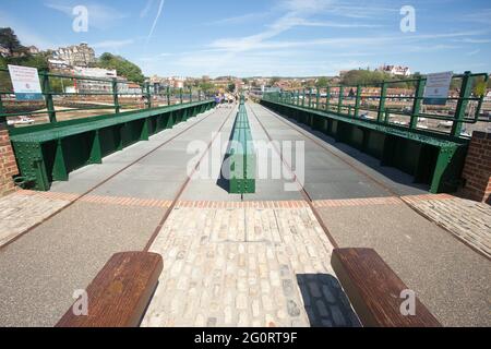 Folkestone Harbour Railway Station wide angle view Stock Photo