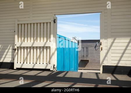 Folkestone Harbour Railway Station wide angle view Stock Photo