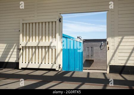 Folkestone Harbour Railway Station wide angle view Stock Photo