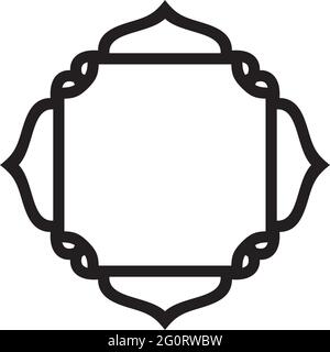 Islamick border background logo design vector template Stock Vector