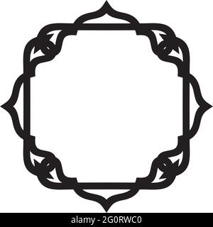 Islamick border background logo design vector template Stock Vector