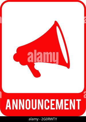 Announcement logo label design vector template Stock Vector