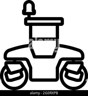 Icon Of Road Roller. Editable Bold Outline With Color Fill Design ...