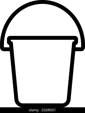 Icon Of Bucket. Editable Bold Outline Design. Vector Illustration. Stock Vector