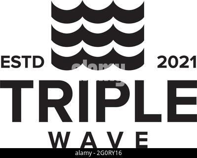 Triple wave logo design vector template Stock Vector
