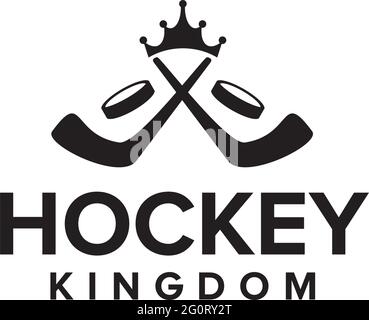 Hockey kingdom logo design vector template Stock Vector