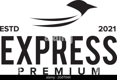 Express bird logo design vector template Stock Vector