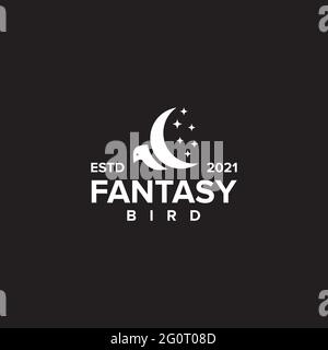 Fantasy bird logo design vector template Stock Vector