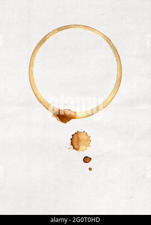 Spot from a cup of coffee on white paper Stock Photo