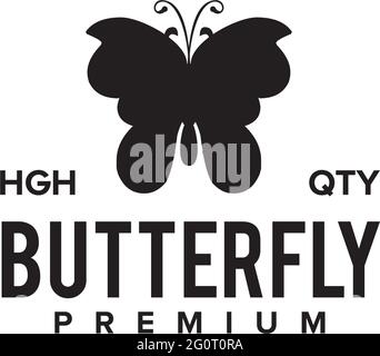 Black butterfly logo design vector template Stock Vector