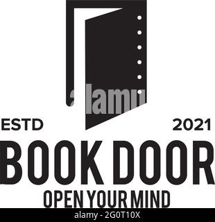 Book door logo design vector template Stock Vector