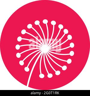 Dandelion flower logo design vector template Stock Vector