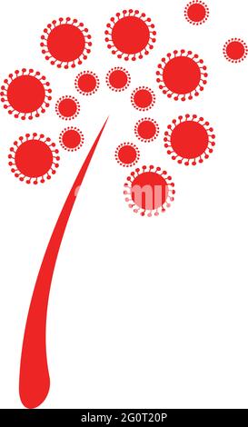 Dandelion flower logo design vector template Stock Vector