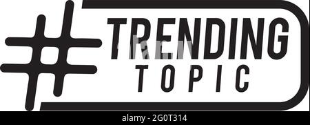 Trending topic with hashtag icon vector template Stock Vector