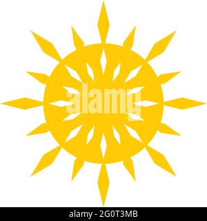 Yellow sun logo design vector template Stock Vector