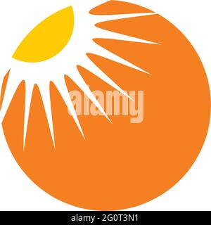 Yellow sun logo design vector template Stock Vector