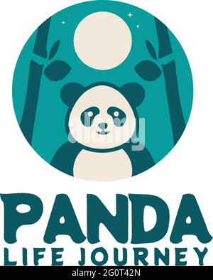 Panda's life logo design vector template Stock Vector