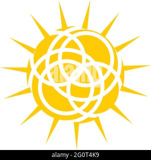 Yellow sun logo design vector template Stock Vector