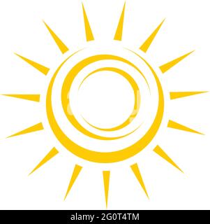 Yellow sun logo design vector template Stock Vector