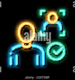 Approve Identity neon glow icon illustration Stock Vector