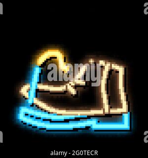 Torn Shoe Thread neon glow icon illustration Stock Vector