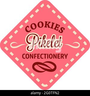 Retro confectionery label. Vector Illustration isolated on white. Stock Vector
