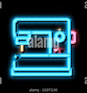 Sewing Machine neon glow icon illustration Stock Vector