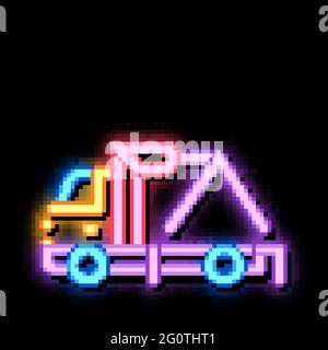 Evacuator Crane neon glow icon illustration Stock Vector