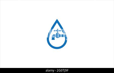 Null inside water drop icon Logo design vector template illustration Stock Vector