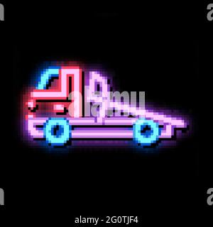 Evacuator Truck neon glow icon illustration Stock Vector