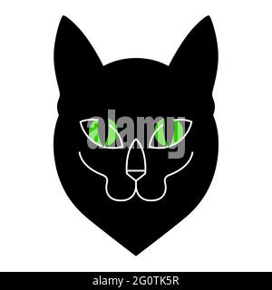 Black Cat icon symbol isolated on white background Stock Vector