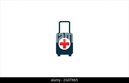 Medical briefcase Kit icon vector illustration  logo design template Stock Vector