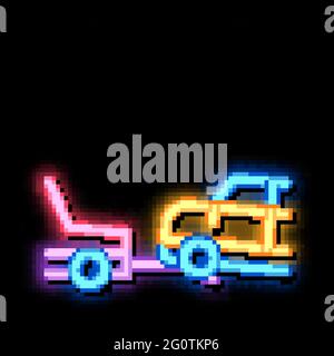 Evacuate Vehicle neon glow icon illustration Stock Vector