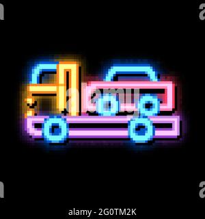 Car Evacuation neon glow icon illustration Stock Vector