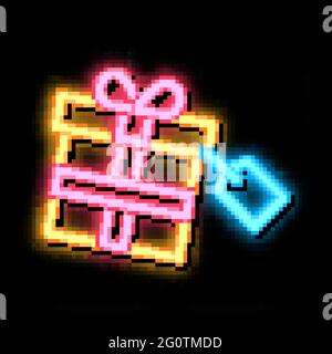 Gist Box Label neon glow icon illustration Stock Vector