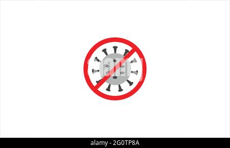 No Virus icon illustration vector sign symbol, covid-19 virus or corona. Virus concept Stock Vector