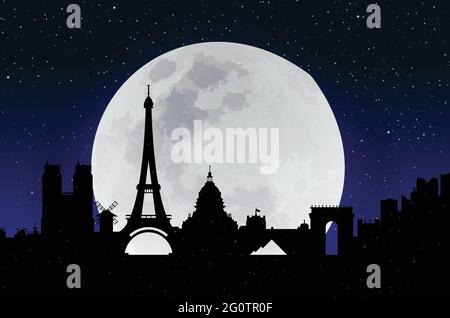 couple love under moon light icon logo design Stock Vector