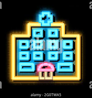 Hospital Building neon glow icon illustration Stock Vector