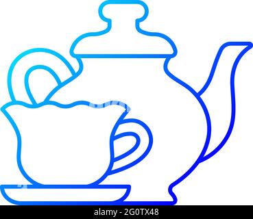 Vintage style tableware gradient linear vector icon Stock Vector