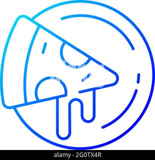 Pizza plates gradient linear vector icon Stock Vector