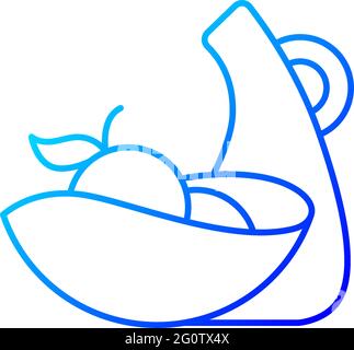 Irregular shape tableware gradient linear vector icon Stock Vector