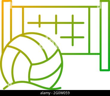 Beach volleyball gradient linear vector icon Stock Vector