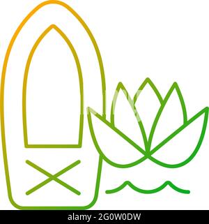 Stand up paddle board yoga gradient linear vector icon Stock Vector