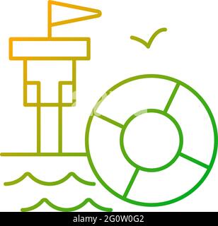 Lifeguarding training gradient linear vector icon Stock Vector