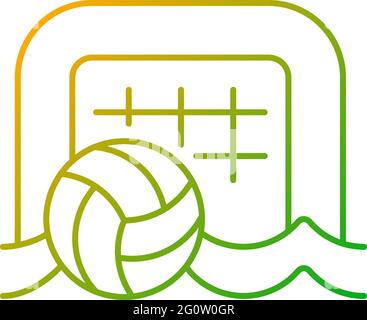 Beach soccer gradient linear vector icon Stock Vector
