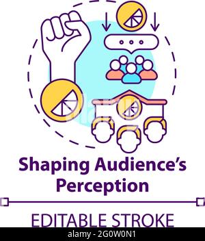 Shaping audience perception concept icon Stock Vector