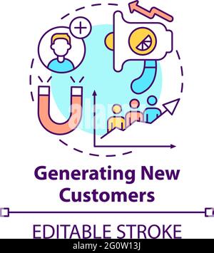 Generating new customers concept icon Stock Vector